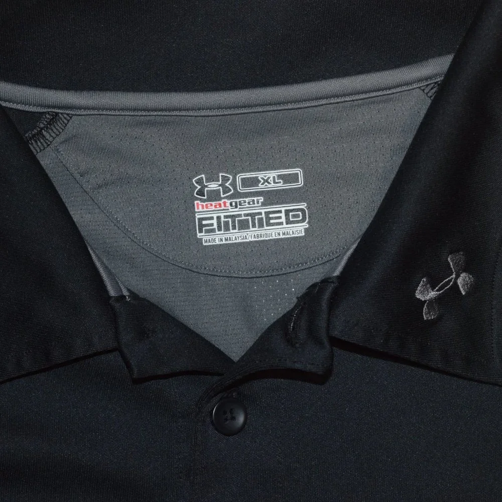 UNDER ARMOUR HEAT GEAR FITTED Men's Sz  XL Polo Shirt - EXCELLENT - Picture 2 of 6